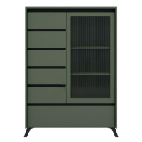 Витрина Лаундж REG1W5S1K Зелений димчастий/чорний Гербор (Gerbor) Украина